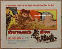 a587 OUTLAW'S SON half-sheet movie poster '57 Dane Clark, sexy babe!