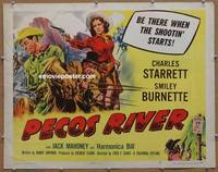 a603 PECOS RIVER half-sheet movie poster '51 Charles Starrett, Smiley