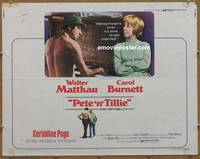 a609 PETE 'N' TILLIE half-sheet movie poster '73 Matthau, Carol Burnett