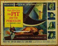 a614 PIT & THE PENDULUM half-sheet movie poster '61 Vincent Price, Poe