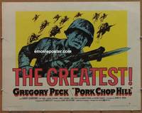 a622 PORK CHOP HILL half-sheet movie poster '59 Gregory Peck, Rip Torn