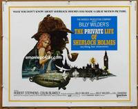 a631 PRIVATE LIFE OF SHERLOCK HOLMES half-sheet movie poster '71 Wilder