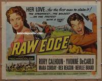 a653 RAW EDGE style A half-sheet movie poster '56 Rory Calhoun, De Carlo
