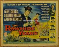 a656 RAWHIDE YEARS half-sheet movie poster '55 Tony Curtis, Colleen Miller