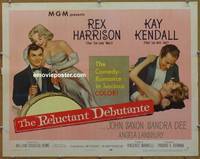 a662 RELUCTANT DEBUTANTE style B half-sheet movie poster '58 Rex Harrison