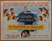 a663 REMARKABLE MR PENNYPACKER half-sheet movie poster '59 Clifton Webb