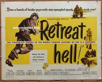 a667 RETREAT HELL half-sheet movie poster '52 Korean War thriller!