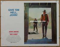a677 RIO LOBO half-sheet movie poster '71 Give 'em Hell, John Wayne!