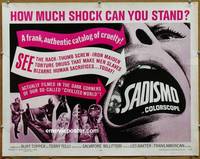 a694 SADISMO half-sheet movie poster '67 AIP bizarre sadomasochism!