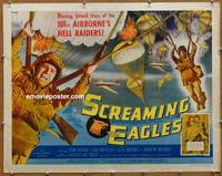a703 SCREAMING EAGLES half-sheet movie poster '56 Tom Tryon, Airborne!