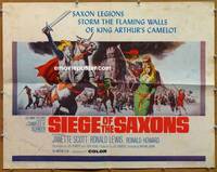 a723 SIEGE OF THE SAXONS half-sheet movie poster '63 King Arthur. Camelot!