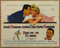 a707 SEND ME NO FLOWERS half-sheet movie poster '64 Hudson, Doris Day
