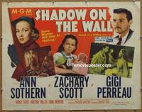 a713 SHADOW ON THE WALL half-sheet movie poster '49 Sothern, film noir