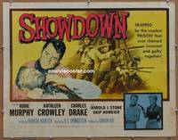 a722 SHOWDOWN half-sheet movie poster '63 Audie Murphy western!