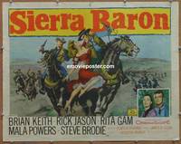 a724 SIERRA BARON half-sheet movie poster '58 Brian Keith, sexy Rita Gam!