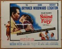 a745 SOUND & THE FURY half-sheet movie poster '59 Yul Brynner, Woodward