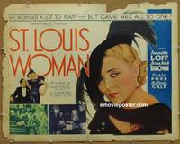 a753 ST LOUIS WOMAN #2 half-sheet movie poster '34 Loff, Johnny Mack Brown