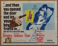 a761 STORY ON PAGE ONE half-sheet movie poster '60 Rita Hayworth, Franciosa