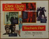 a783 TEACHER'S PET half-sheet movie poster '58 Doris Day, Clark Gable