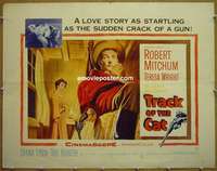 a820 TRACK OF THE CAT half-sheet movie poster '54 Robert Mitchum, Wright