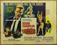 a832 TWILIGHT OF HONOR half-sheet movie poster '63 Richard Chamberlain