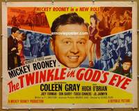 a833 TWINKLE IN GOD'S EYE half-sheet movie poster '55 Mickey Rooney