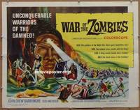 a868 WAR OF THE ZOMBIES half-sheet movie poster '65 AIP, John Barrymore