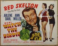 a870 WATCH THE BIRDIE half-sheet movie poster '50 Red Skelton, Arlene Dahl