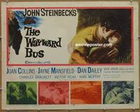 a872 WAYWARD BUS half-sheet movie poster '57 Jayne Mansfield, Steinbeck