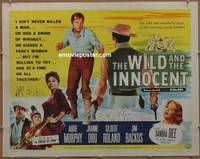a881 WILD & THE INNOCENT half-sheet movie poster '59 Audie Murphy, Dru