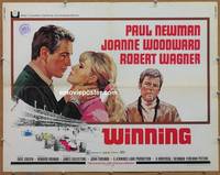 a885 WINNING half-sheet movie poster '69 Paul Newman, Indy car racing!