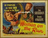 a890 WOMAN ON THE RUN half-sheet movie poster '50 Ann Sheridan, O'Keefe