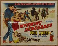 a898 WYOMING RENEGADES half-sheet movie poster '54 Phil Carey, Evans