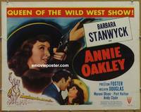 a037 ANNIE OAKLEY half-sheet movie poster R52 Barbara Stanwyck, Foster