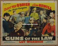 a334 GUNS OF THE LAW half-sheet movie poster '44 Texas Rangers