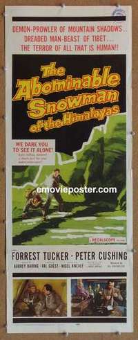 b010 ABOMINABLE SNOWMAN OF THE HIMALAYAS insert movie poster '57