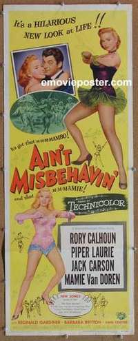 b015 AIN'T MISBEHAVIN' insert movie poster '55 Piper Laurie, Van Doren