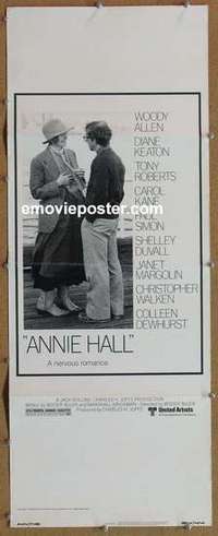 b025 ANNIE HALL insert movie poster '77 Woody Allen, Diane Keaton