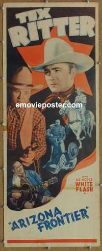 b030 ARIZONA FRONTIER insert movie poster '40 Tex Ritter, Andrews