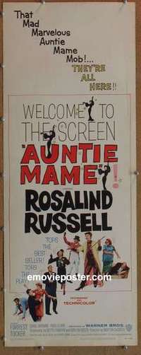 b034 AUNTIE MAME insert movie poster '58 classic Rosalind Russell!