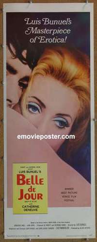 b052 BELLE DE JOUR insert movie poster '68 sexy Catherine Deneuve!