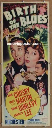 b062 BIRTH OF THE BLUES insert movie poster '41 Bing Crosby, Martin