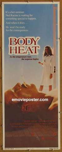 b071 BODY HEAT insert movie poster '81 William Hurt, Turner, Crenna