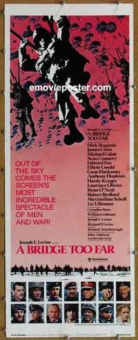 b083 BRIDGE TOO FAR insert movie poster '77 Michael Caine, Connery