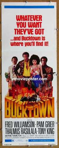 b087 BUCKTOWN insert movie poster '75 Pam Grier, Fred Williamson