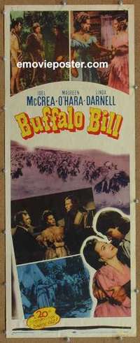 b088 BUFFALO BILL insert movie poster R56 Joel McCrea, O'Hara