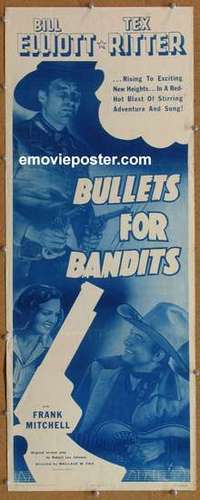 b091 BULLETS FOR BANDITS insert movie poster R53 Wild Bill Elliott