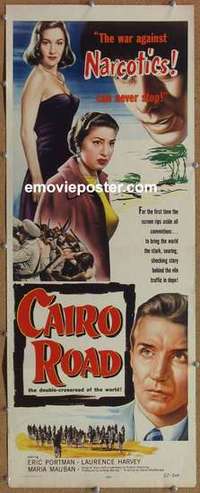 b098 CAIRO ROAD insert movie poster '50 Eric Portman, Laurence Harvey