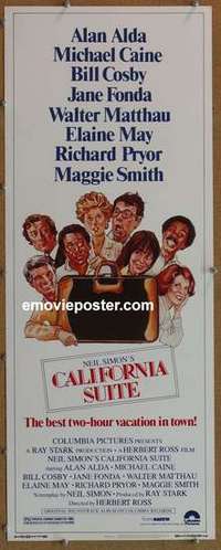 b100 CALIFORNIA SUITE insert movie poster '78 Alan Alda, Caine