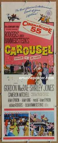 b106 CAROUSEL insert movie poster '56 Shirley Jones, Gordon MacRae